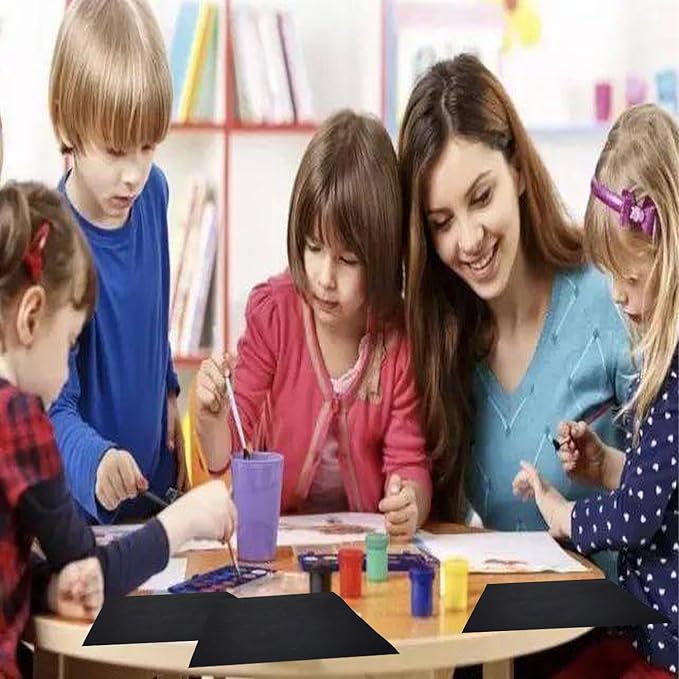 50 Pack 4x6 Black Cardstock Paper Blank Thick Heavyweight 92lb Card Stock for Making Index Cards, Invitations cards, Postcards