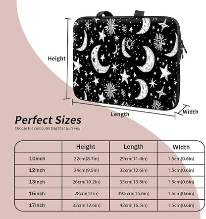 Universal Tablet Laptop Sleeve Case 10 inch, Moons Stars Slim Carrying Case Durable Handbag Travel Laptop Bag for 7 to 10-inch Laptops/Notebook/Kids Tablet/ipad/eBook Readers