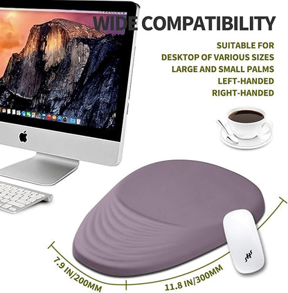 Hokafenle Ergonomic Mouse Pad Wrist Support, Terraced Slope Carpal Tunnel Wrist Pad for Mouse with Unibody Memory Foam, Wrist Rest Pain Relief Mousepad (Pale Purple, 11.8x7.9 in)