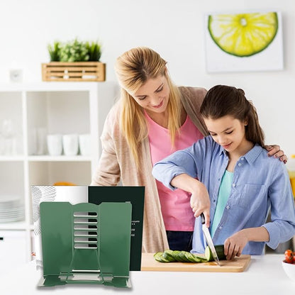 Metal Book Stand - Adjustable Book Holder for Reading (Full Green)