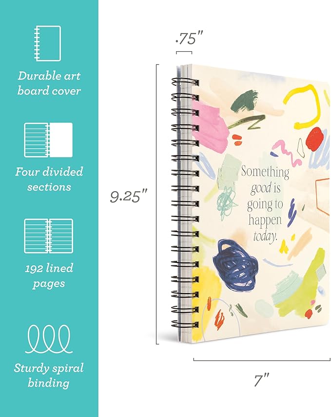 Compendium Spiral Notebook - Something Good Is Going to Happen Today. — A Designer Spiral Notebook with 192 Lined Pages, College Ruled, 7.5”W x 9.25”H