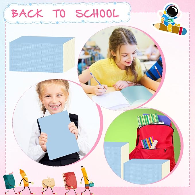 Handepo 100 Pack Composition Notebooks Ruled Lined Kraft Notebooks Bulk Soft Cover Journals Travel Diary Memo for Students Classroom Office Supplies(A5,Blue)