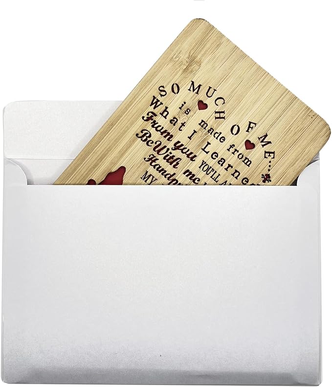 Mothers Day Cards,Handmade Bamboo Greeting Cards,Wooden Thankyou Card,Mother's day Card for Mom,Mum,Mom and Me