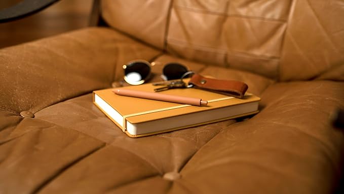 Hardcover Ruled Journal with Thick 100 gsm College Ruled Paper A5 size (8.3 inches x 5.4 inches) - Daily Writing Notebook Journal for Travel, School and Office Use - Diary Journal for Women and Men - Mustard