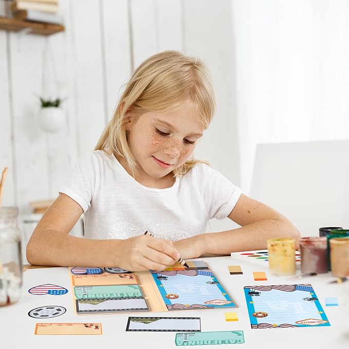 B1ykin Sticky Notes Set - Cartoon Theme Cute Self-Stick Notes Pad Teacher Appreciation Gifts， Self-Adhesive Writing Memo Pages Sticky to Do Notepad for Kids Employee School Office (Los Angeles City)