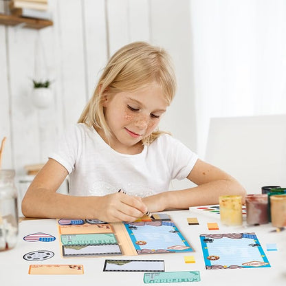 B1ykin Sticky Notes Set - Cartoon Theme Cute Self-Stick Notes Pad Teacher Appreciation Gifts， Self-Adhesive Writing Memo Pages Sticky to Do Notepad for Kids Employee School Office (Los Angeles City)