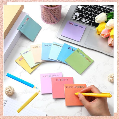 Yinder 24 Pcs Inspirational Sticky Notes with Lines Cute Motivational Sticky Notes Pad Employee Appreciation Gifts Bulk for Teacher Nurse Coworkers Office Supplies 3 x 3''(Morandi Color,Motivational)