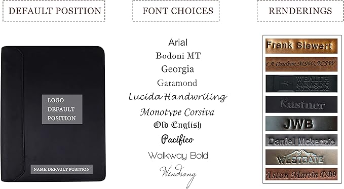 Free Engraved Name, Custom Portfolio, Genuine Leather Personalized Padfolio for Men, Engraved 3 Ring Binder Organizer, Business Portfolio with A4 Writing Pad, Handmade Customized Gifts, Black