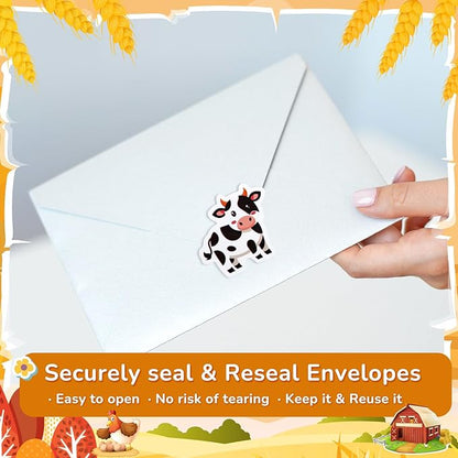 1 Roll Animal Stickers Reward Cute Space Stickers Office Supplies Incentives Sticker Animal Party Favor Decal, 500 Pcs Each Roll(Cute Farm Animal)