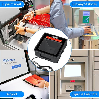 2D Embedded Barcode Scanner, Symcode 1D 2D QR Code Scanner with Auto Sensing Cell Phone Computer Screen Scan for Access Control,Locker Scan Code Payment etc