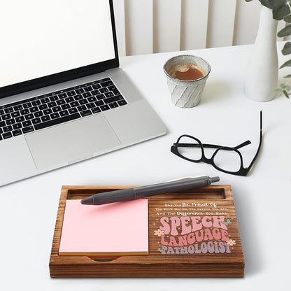 Speech Language Therapy Sticky Note Holder, Speech Language Therapy Thank You Appreciation Gifts for Men, Women, SLP Speech Therapy Office Desk Self-Stick Note Pad Holders GSH455