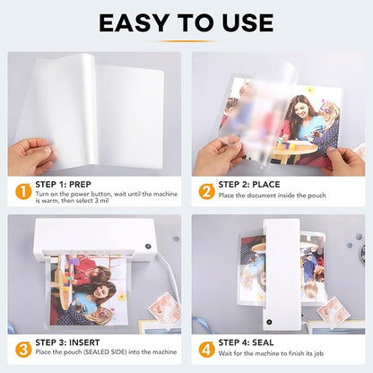 600 Pack Laminating Sheets, Holds 8.5 x 11 Inch Sheets, 3 mil, 9 x 11.5 Inches Thermal Laminating Pouches Lamination Sheet Paper for Laminator, Clear, Letter Size, Office and School Supplies