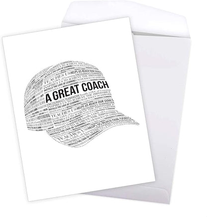 NobleWorks - 1 Jumbo School Teacher Thank You Notecard From US, Everyone w/Envelope (8.5 x 11 Inch) Team Sports Athlete Gratitude, Coaches and Mentor Notecard - Great Coach Thank You J6767TYG-US