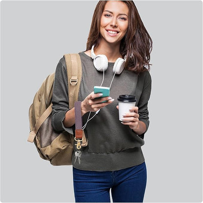 Fishent Stretchy Wristlet Keychain,Braided Cute Wrist Lanyards for Keys, Key Chain Holder for Women Men, Wrist Strap Keychain for Car Keys Phone Camera Wallet ID Badges Card（Smoky Violet）