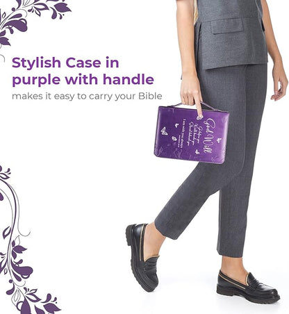 DEHITE Briefcase for Women – Leather Carrying Bag Extra Large Size – | Fits Book 11.12x8x2.12 IN | Pen Slots | Zippered Pocket | Premium Faux Leather | – Purple Accessories Gifts