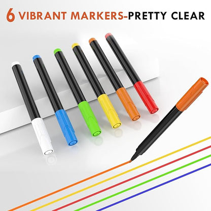 Magnetic Acrylic Calendar for Fridge,3 Pack 12"x16" Clear Fridge Calendar Dry Erase Magnetic Planning Boards Set Includes 6 Colorful Highlight Markers,Magnetic Pen Holder and Erase Towel