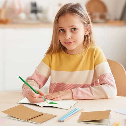 Thenshop 50 Pack Mini Pocket Kraft Notebooks Bulk 4 x 4 Inch Journal Notepads with Dot Memo Sketchbooks Writing Notepad for Party Favors Supplies(Brown,Blank Page)