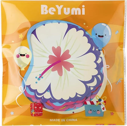 BeYumi 45 Pcs Back to School Luau Hibiscus Flower Cutouts Bulletin Board Decorations Set Creative Wall Decals Art Décor for Classroom School Summer Tropical Hawaiian Themed Birthday Party Baby Shower