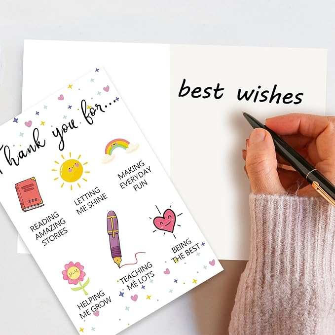 Lovely Thank You Teacher Card, Great Teacher Appreciation Gifts Card from Students, Thank You for Helping Me Grow Card, End of Term Gift