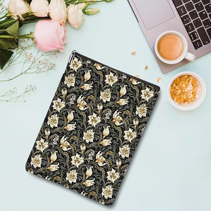 Botanical Book Sleeve, Classic Flower Book Covers for Paperbacks, Floral Book Pouch Book Protector, Book Lovers Gifts for Women Girls Leader, Book Accessories Book Club Gifts Christmas Birthday Gifts