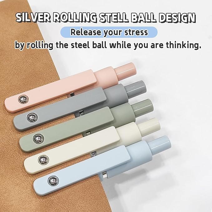 UIXJODO Gel Pens, 10Pcs 0.5mm Black Ink Pens Fine Point Smooth Writing Pens, High-End Series Retractable Pens for Journaling Note Taking, Cute Office School Supplies Gifts for Women (10 Pcs Morandi)