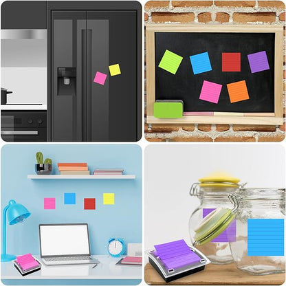 Pop Up Sticky Note Dispenser Sticky Note Holder Pop Up Note Dispenser Transparent Top for 3 x 3 Inch Sticky Notes School Office Home Store Black Base Clear Top (2)