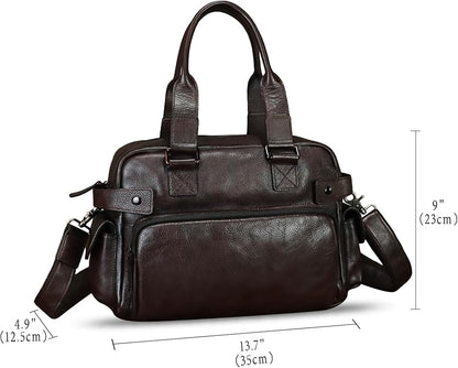 Genuine Leather Purses and Handbags for Men and Women Vintage Real Leather Messenger Bag Shoulder Briefcase Satchel Purse