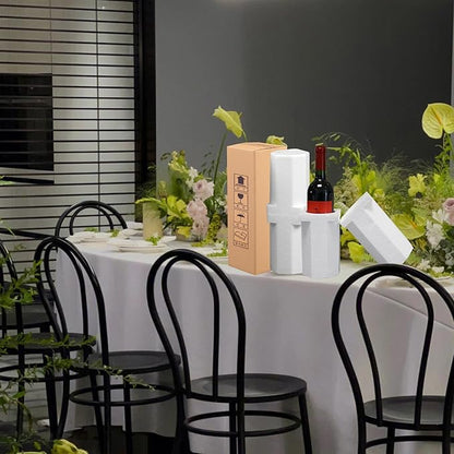 2 Sets Wine Shipping Box with Protective Foam Single Bottle Wine Shipping Box for Glasses Corrugated Paper Shipping Boxes All-in-One Protective Wine Shipper Wine Boxes for Moving Wine Bottle