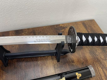 17 inch Stainless Steel Bride's Mini Katana Kill Bill Sword Mini Dagger Letter Opener Table Decor w/Free Display Stand