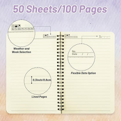 2Pack A5 Natural Scenery Religious Spiral Notebooks - Bible Verses Notebooks, Ruled Hardbound Lined Journal, Writing Notebooks, Inspirational Christian Christmas Gift, Sunday School Supplies