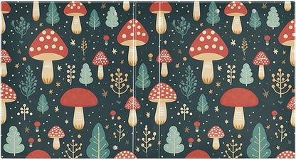 Cute Mushroom Red 3 Ring Binders with Clipboard File Folder for Office School with Pocket, 2 Pack, E01W24021