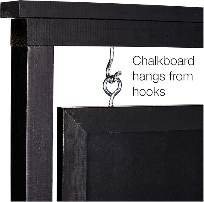 Black Handcrafted Chalkboard Sign: Uniquely Designed Wooden Sidewalk Sign Message Board with Double Sided Display. Alternative to A-Frame & Sandwich Board Signs. Use Chalk or Liquid Chalk Markers.