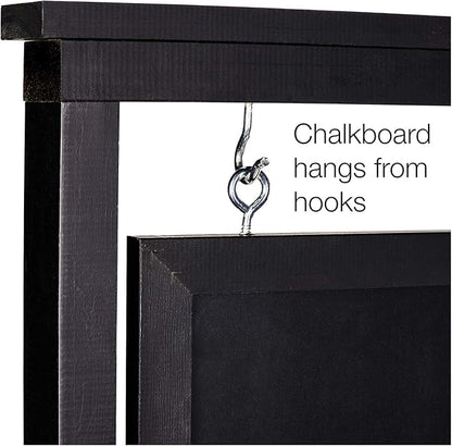 Black Handcrafted Chalkboard Sign: Uniquely Designed Wooden Sidewalk Sign Message Board with Double Sided Display. Alternative to A-Frame & Sandwich Board Signs. Use Chalk or Liquid Chalk Markers.