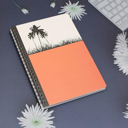 Yansanido Spiral Notebook, 4 Pcs A5 Thick Tree Design Hardcover 8mm Ruled 4 Color 80 Sheets -160 Pages Journals for Study and Notes (Tree)