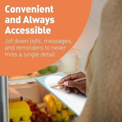 Sweetzer & Orange S&O Magnetic Notepads for Refrigerator 4 Pack, Sticky notes for Fridge Sets - Sticky Journals for Freezer - Magnetized memo sheets for cooler - 3.5” x 7”, 45 Pages