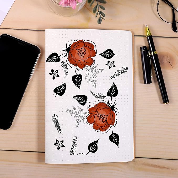 12 Pack Dot Grid Notebook Journals Bulk with Thick Dotted Grid Paper, 60 Pages, 8.3x5.5 inch, A5 Size, Diary Writing Subject Notebooks Planner for Travelers Students Office, Travel Journal Set