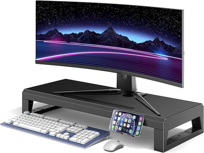 Computer monitor stand Laptop Desk Shelf & Monitor Riser ，21.6 inches long desk riser Monitors/PC/Laptop/Computer Space Saver Organizer ，Heavy Duty Gift Gaming Studio Office(Basic Version, 550mm)