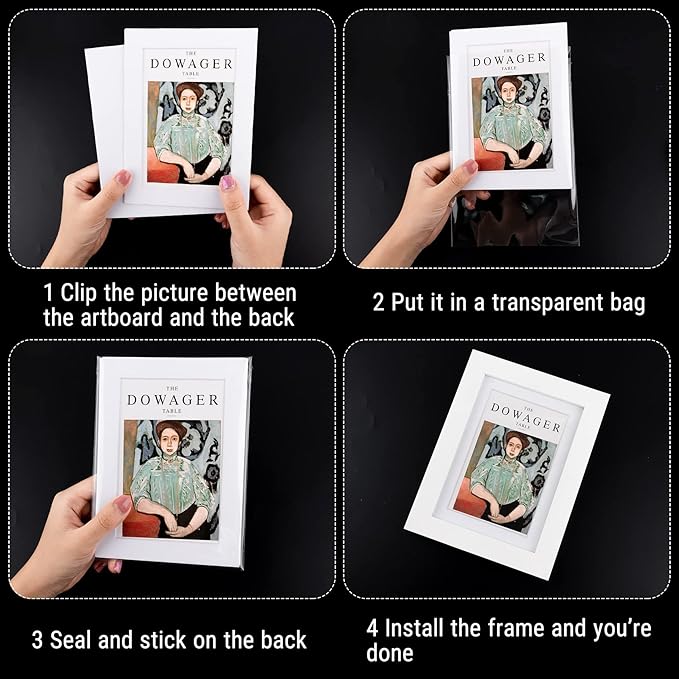 AUEAR, 200 Pack (11-3/8" x 14-3/16") Acid-Free Crystal Clear Sleeves Storage Bags for 11x14 Prints/Pictures/Photos/Framing Mat Mattes