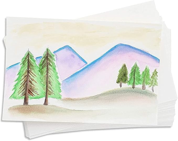 Paper Junkie 50 Pack Watercolor Postcards Blank, Bulk 4x6 Inch Cards to Paint, for Art, DIY (White, 300gsm Cardstock)