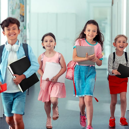 Cholemy 6 Pcs Plastic Pocket Folders with Prong 2 Heavy Duty Pockets Folders with 3 Prongs Letter Size Paper Folders Bulk File Plastic Folders with Fasteners for Office Workers (White,Black,Grey)