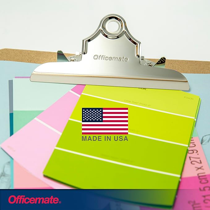 Officemate Recycled Wood Clipboard, 6 Inch Clip, 2 Pack Clipboard, Letter Size (9 x 12.5 Inches), Brown (83100)