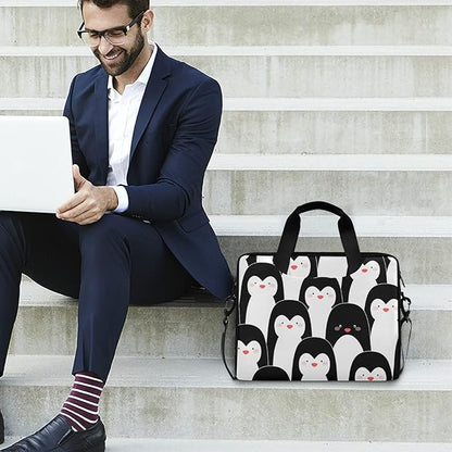 Cute Penguin Laptop Bag Case Laptop Messenger Bag Briefcase for Men Women