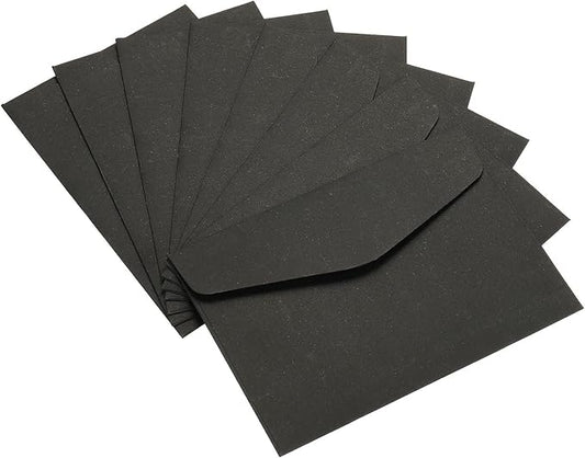 PATIKIL Mini Envelopes, 100 Pack Paper Blank Small Items Storage Business Card Holder for Greeting Note Party, Black