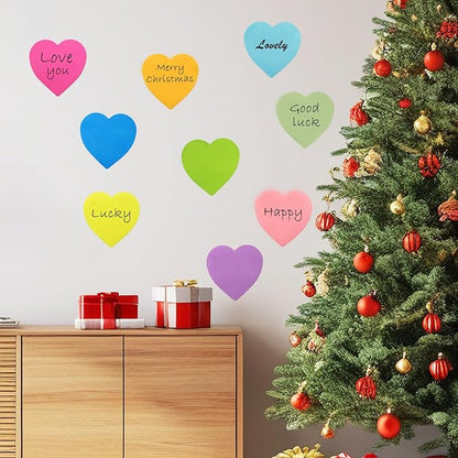 738 Sheets Heart Sticky Notes, 9 Pads Super Cute Heart Shaped Sticky Notes 82 Sheets/Pad,9 Color Bright Colorful Sticky Pad Strong Adhesive Post, Clean Removal
