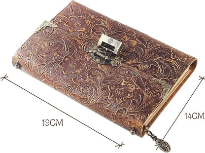 Leather Journal for Women & Men - Leather Bound Journal, Men’s Leather Notebook Journal, Lined Travel Journal for Writing, Poetry & Dream Journal Leather, Leather Journals, Thick Book 8x5.5 inch