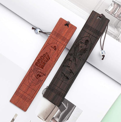 Wooden Bookmark Engraved Book Mark Vintage Style Best Unique Gifts Set for Book Lovers,Women,Men,Teacher,Birthday Present