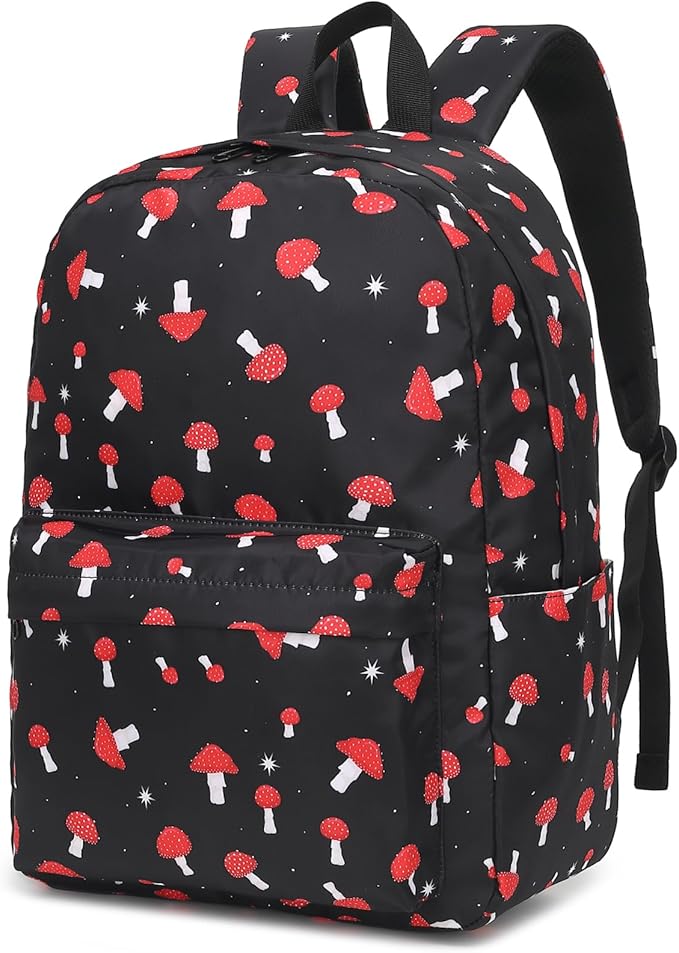 Mushroom School Backpack for Teens Girls, Womens College Bookbags Laptop Backpacks