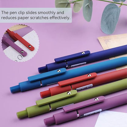 Gel Pens, 5Pcs 0.5mm Fine Point Black Ink Pens With Smooth Wirting,Qucik Dry Pens For Journaling, Cute Nice Aesthetic Pens, Office School Supplies for Women Men Student(Retro)