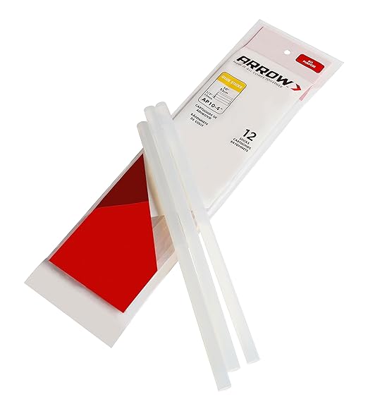 Arrow AP10-4 All Purpose Full Size Glue Sticks for Hot Glue Guns, Use for High Temp and Low Temp Crafting, Hobbies, and General Repair Projects, 10-Inch by 1/2-Inch, Clear, 12-Pack