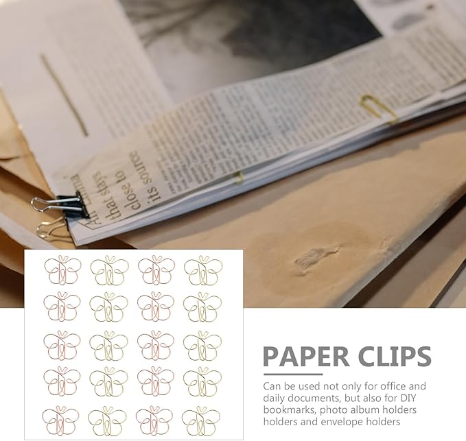 NUOBESTY 20pcs Bookmark bookbaga Creative Shaped Paper Clips File Document Paper Clips Work Folder Office Supplies folders Office Document Clips Delicate Paper Clip Nordic Peacock Decorate